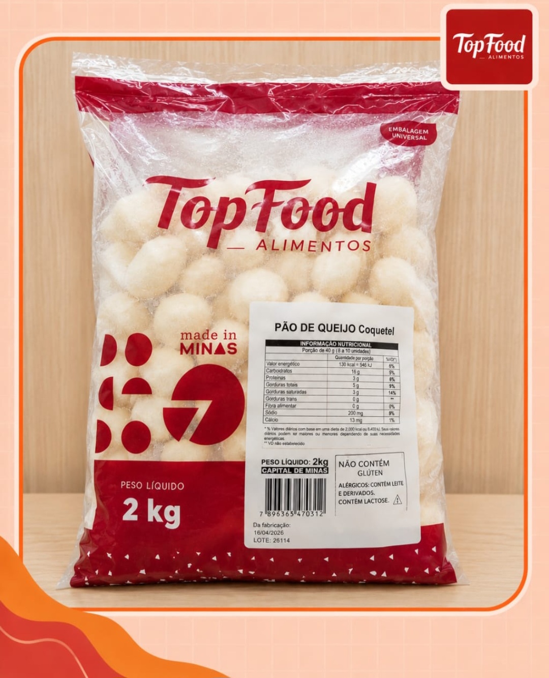 Pão de queijo COQUETEL 2kg
